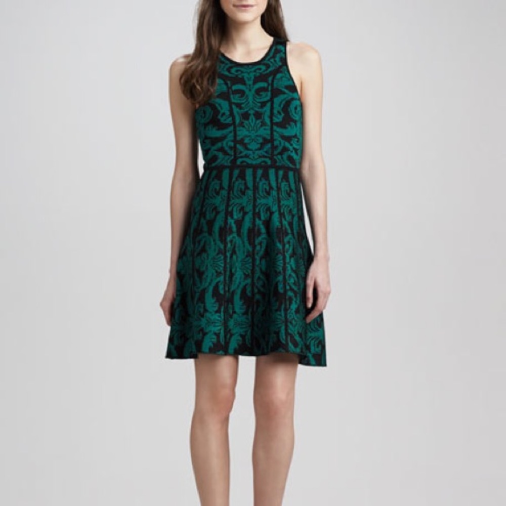 Parker Kiley Green Knit Dress M Medium